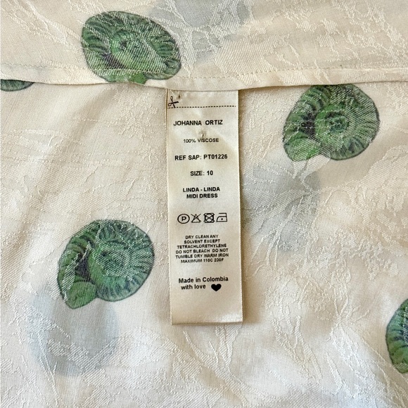 Johanna Ortiz Polka-Dot Green Long-Sleeve Midi Linda Dress - Picture 7 of 7